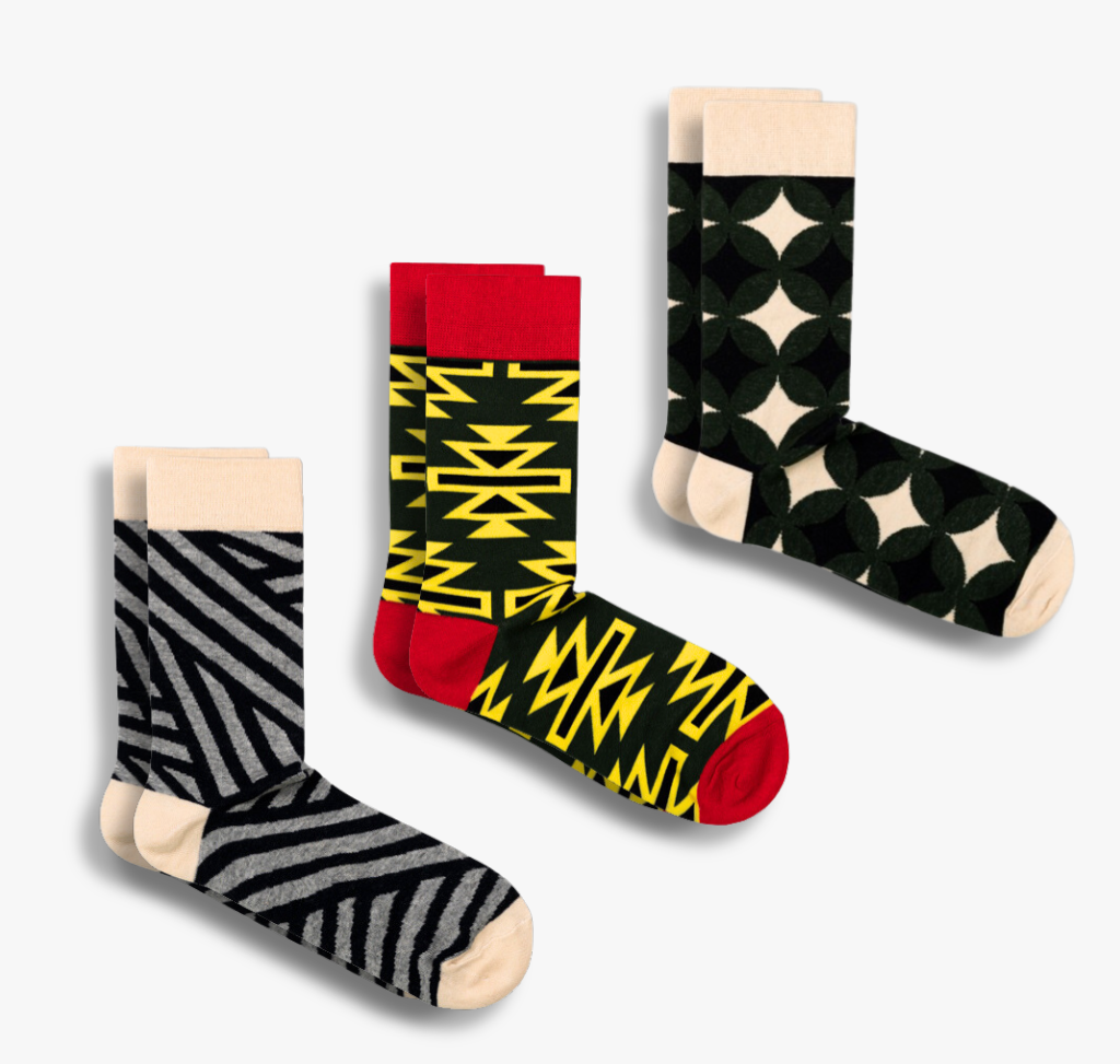 Bunte Socken im 3er-Pack Funky Hybrid-Box