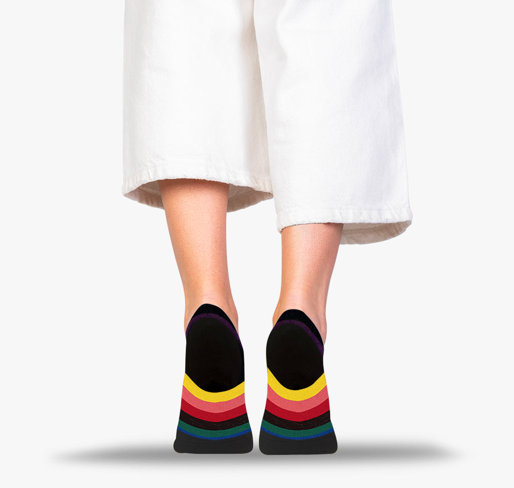 Pride LGBTQ Regenbogen Fuesslinge kurze Socken Damen