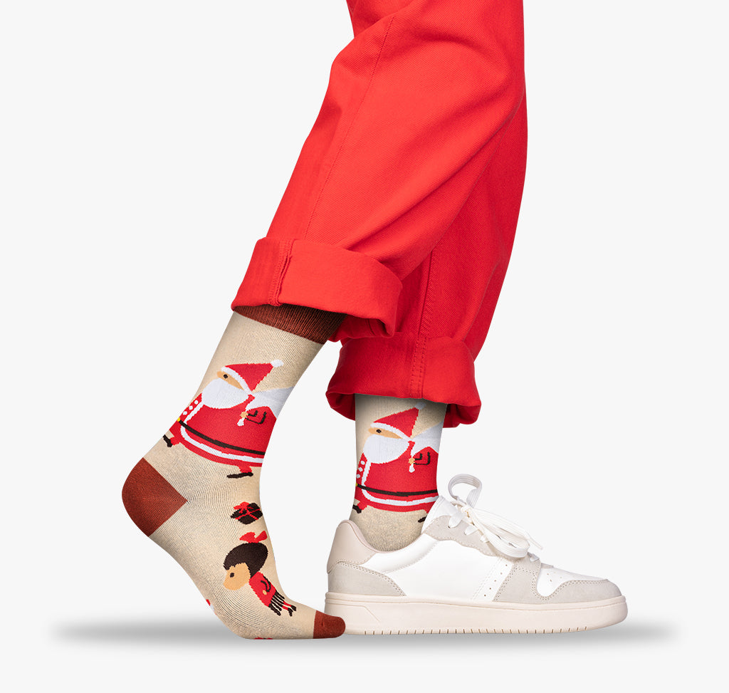 Roter Weihnachtsmann Socken Damen