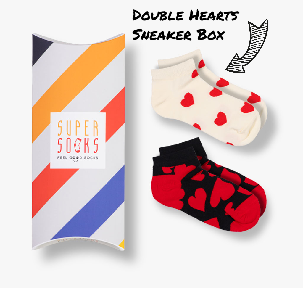 2 Paar Herzen Sneaker Socken