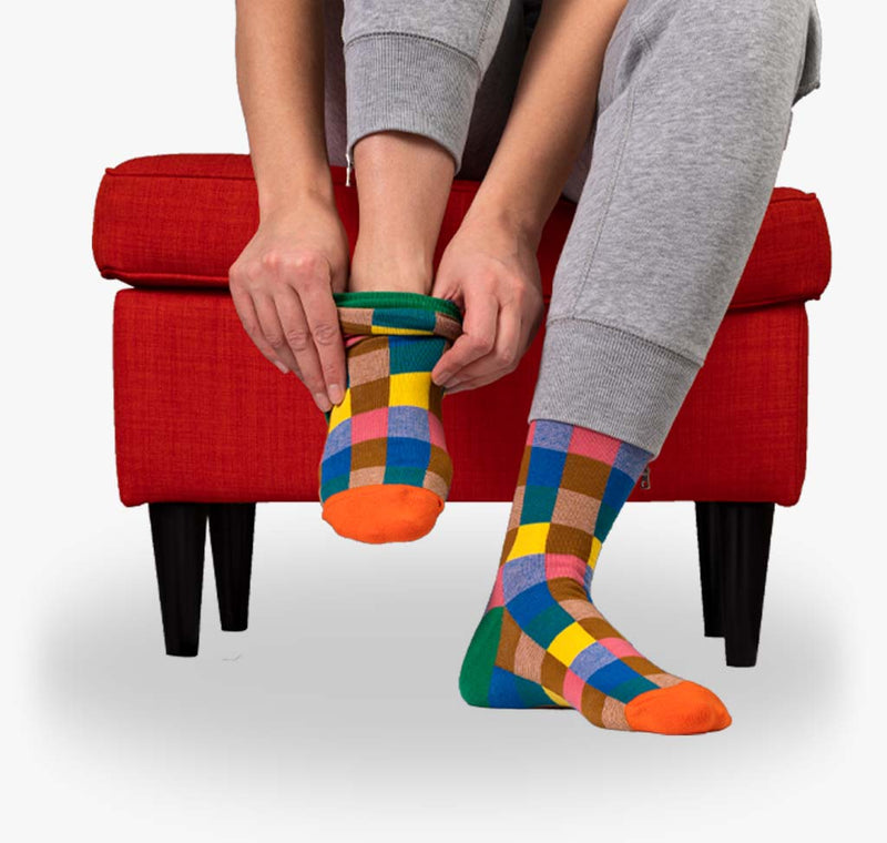 Bunt karierte Herren und Damen Socken