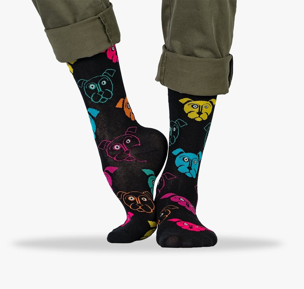 Bunte Socken mit lustigen Hunden für Herren und Männer