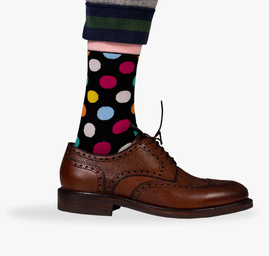 Gepunkteter Herren Socken in trendigen Farben und buntem Design