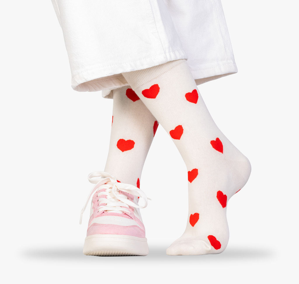 Frauen Socken mit roten Herzen Damen