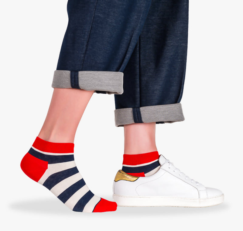 Gestreifte Sneaker Socken Damen