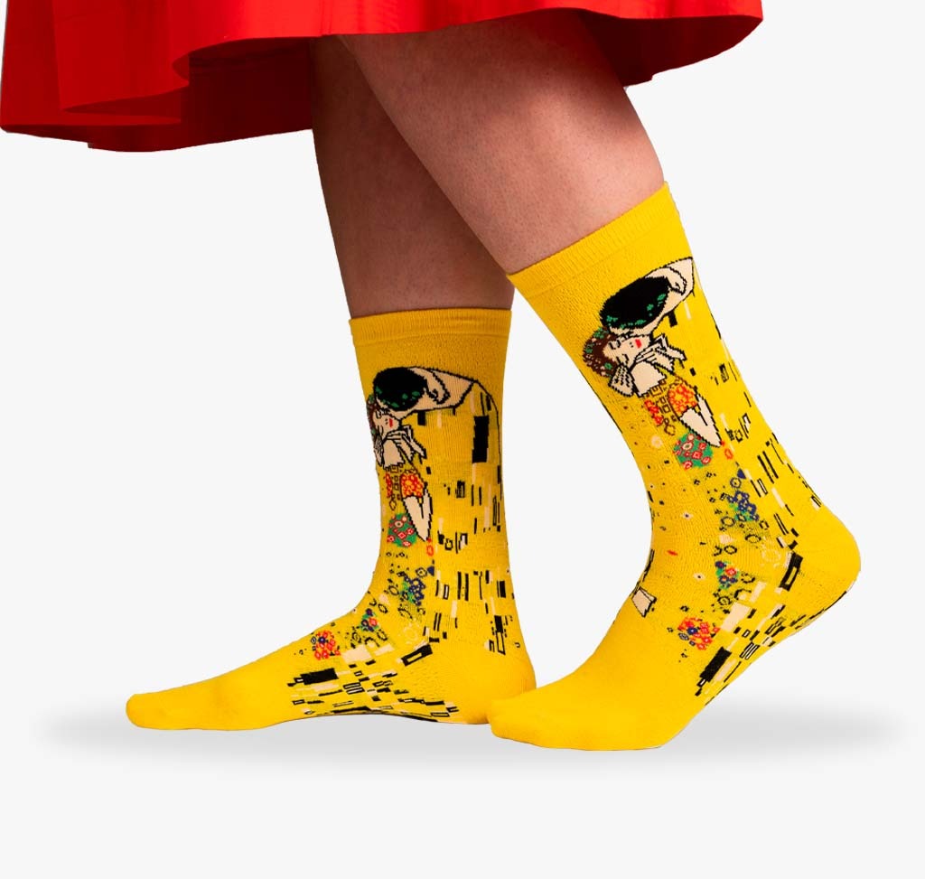 Damen Socken mit dem Gemälde von Gustav Klimt der Kuss