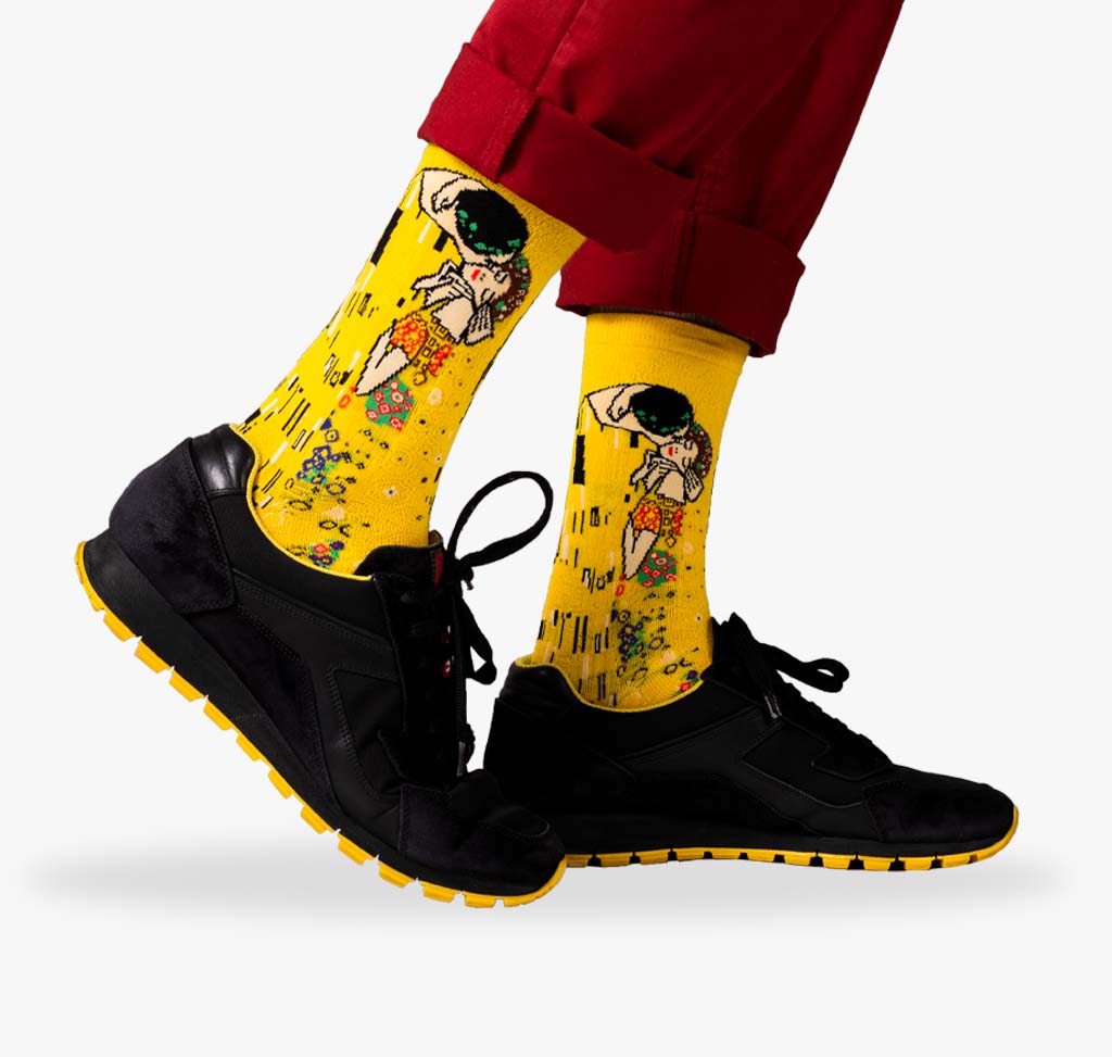 Herren Socken mit Gustav Klimt's Gemälde der Kuss