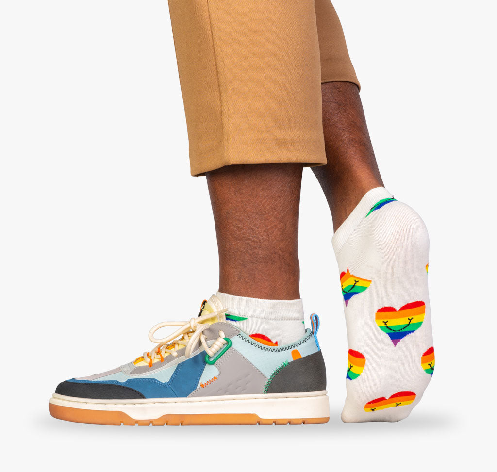 Herren Herzen Sneaker Socken in bunt