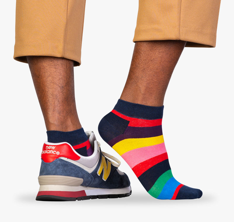 Herren Sneaker Socken mit bunten Streifen