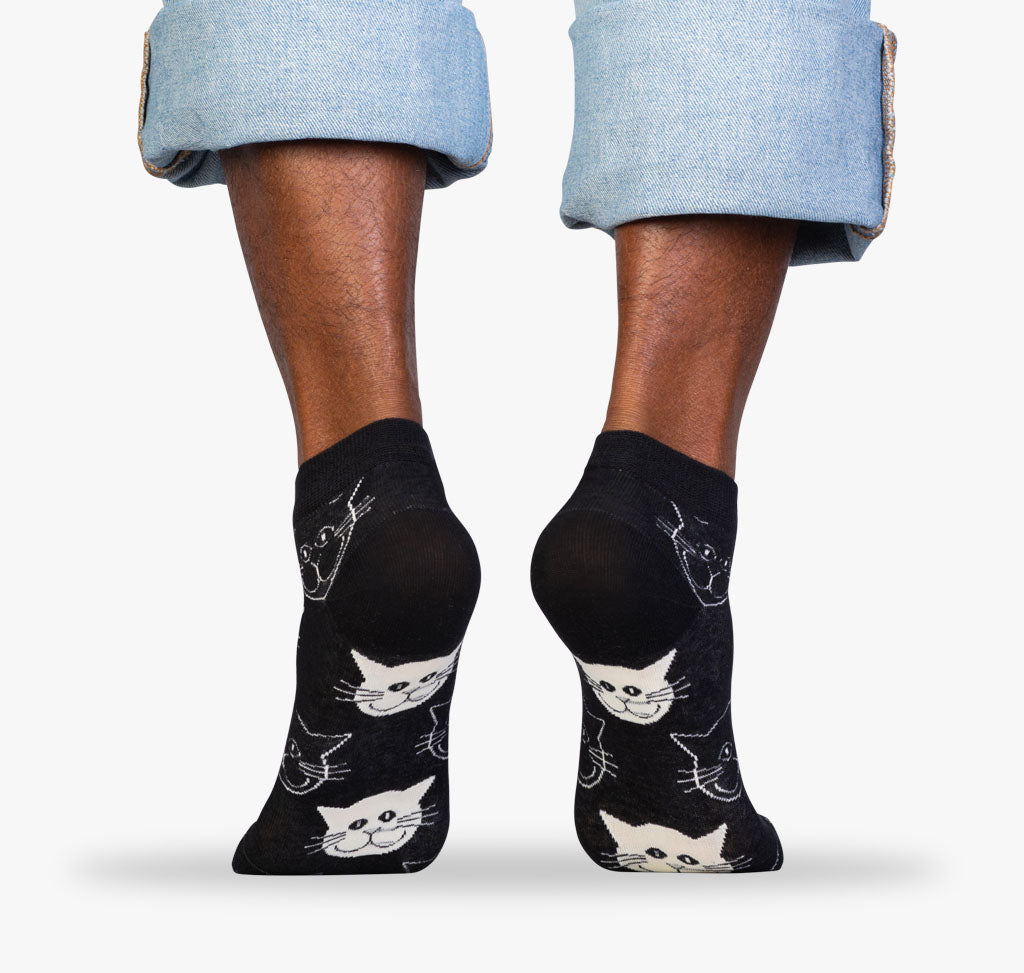 Herren Sneakersocken mit Katzengesichter