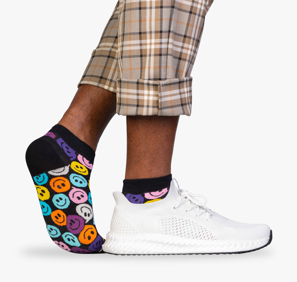 Herren bunte Smiley Sneaker Socken