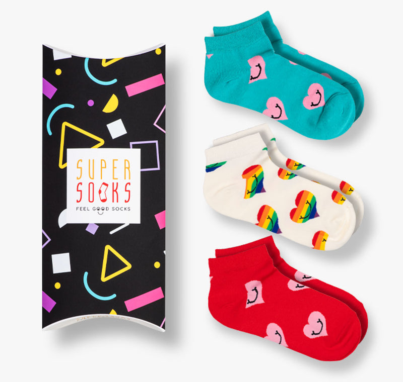 Herz Sneaker Socken 3er-Pack