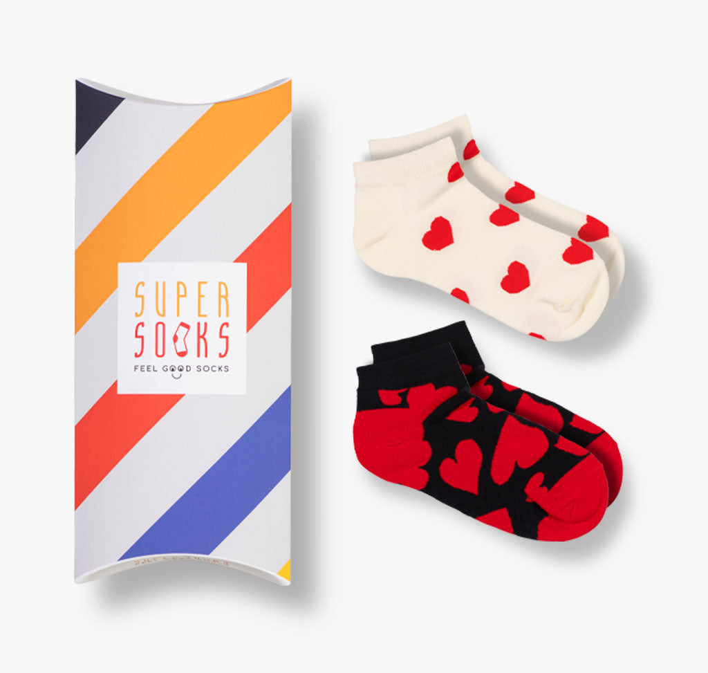 Herzen Sneaker Socken 2er-Pack