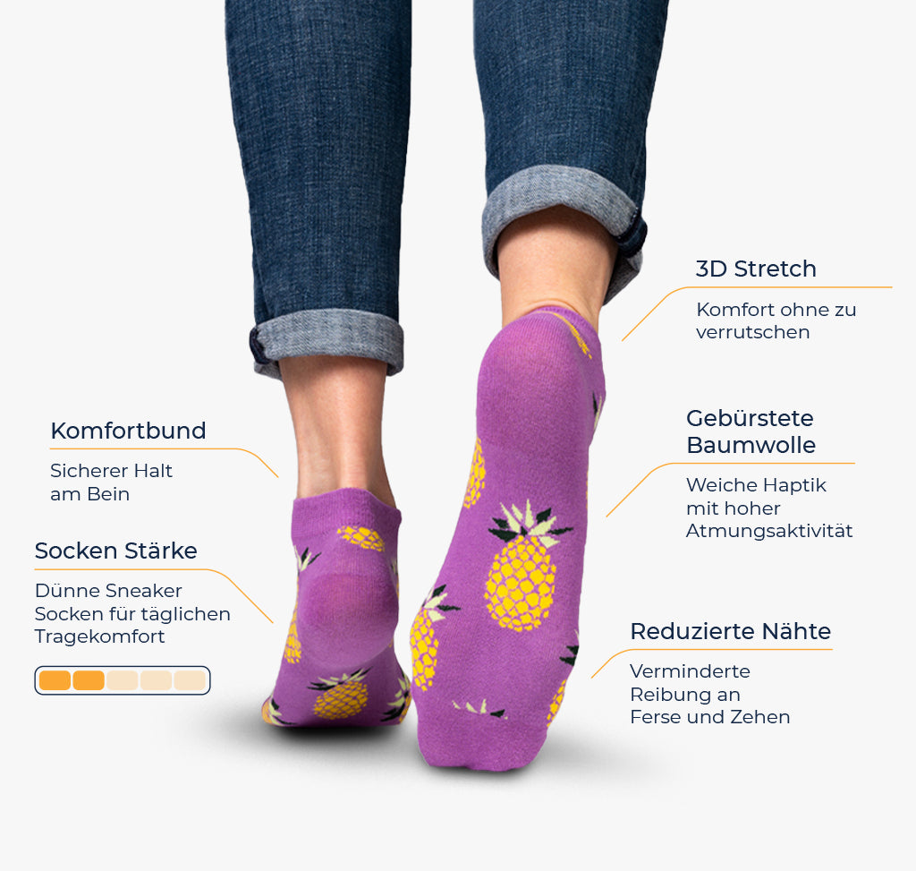 Infografik Ananas Sneaker Socken