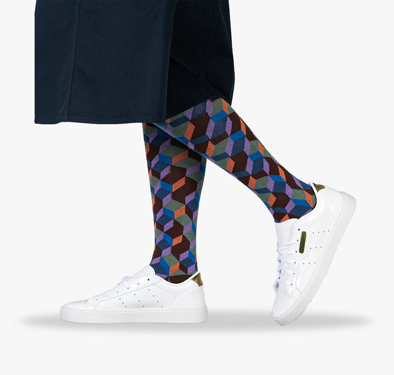 Kniestrümpfe für Damen Kniesocken für Frauen mit Argyle Muster