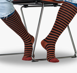 Brown Stripes Knee Socks