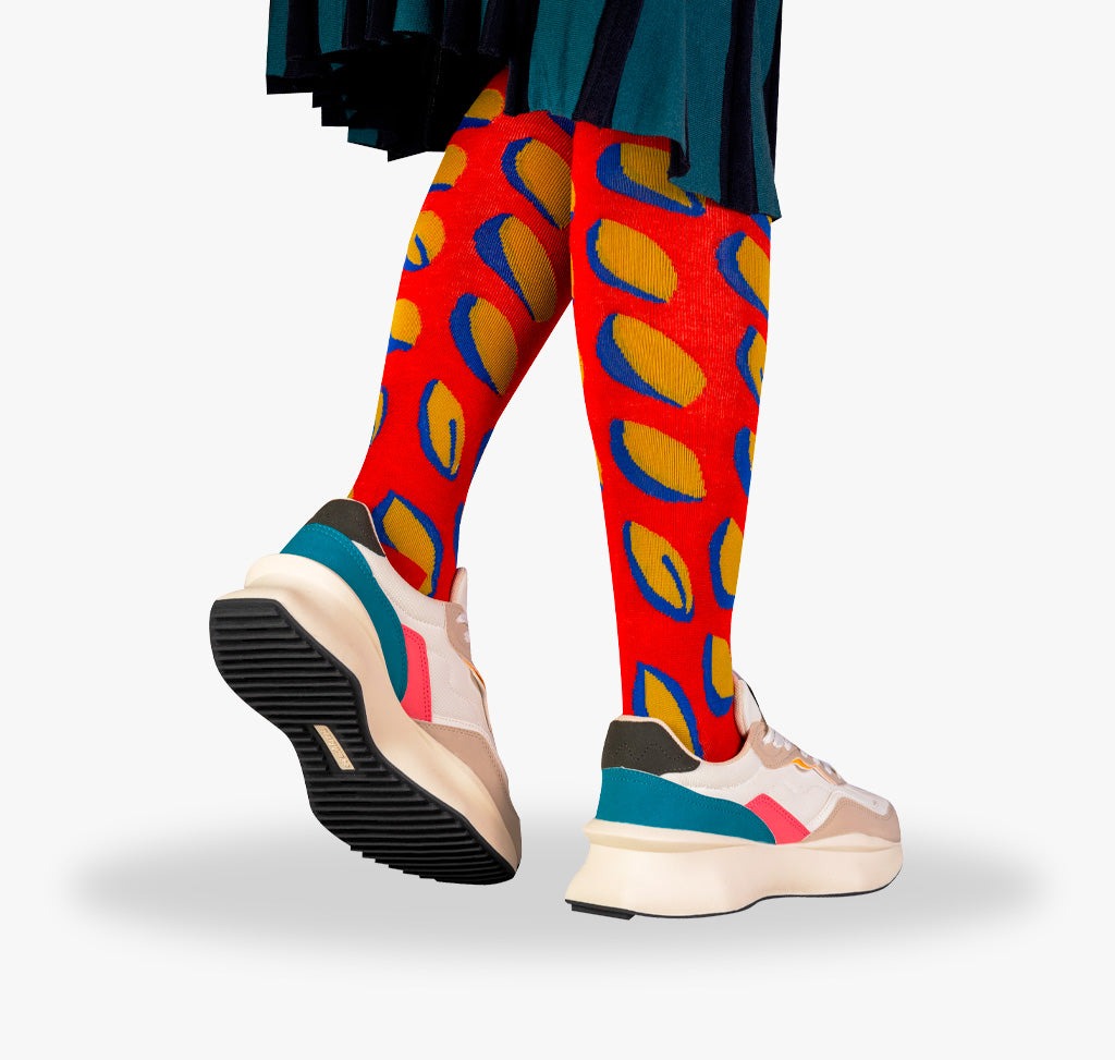 Kniestrümpfe bunt Zitronen Damen