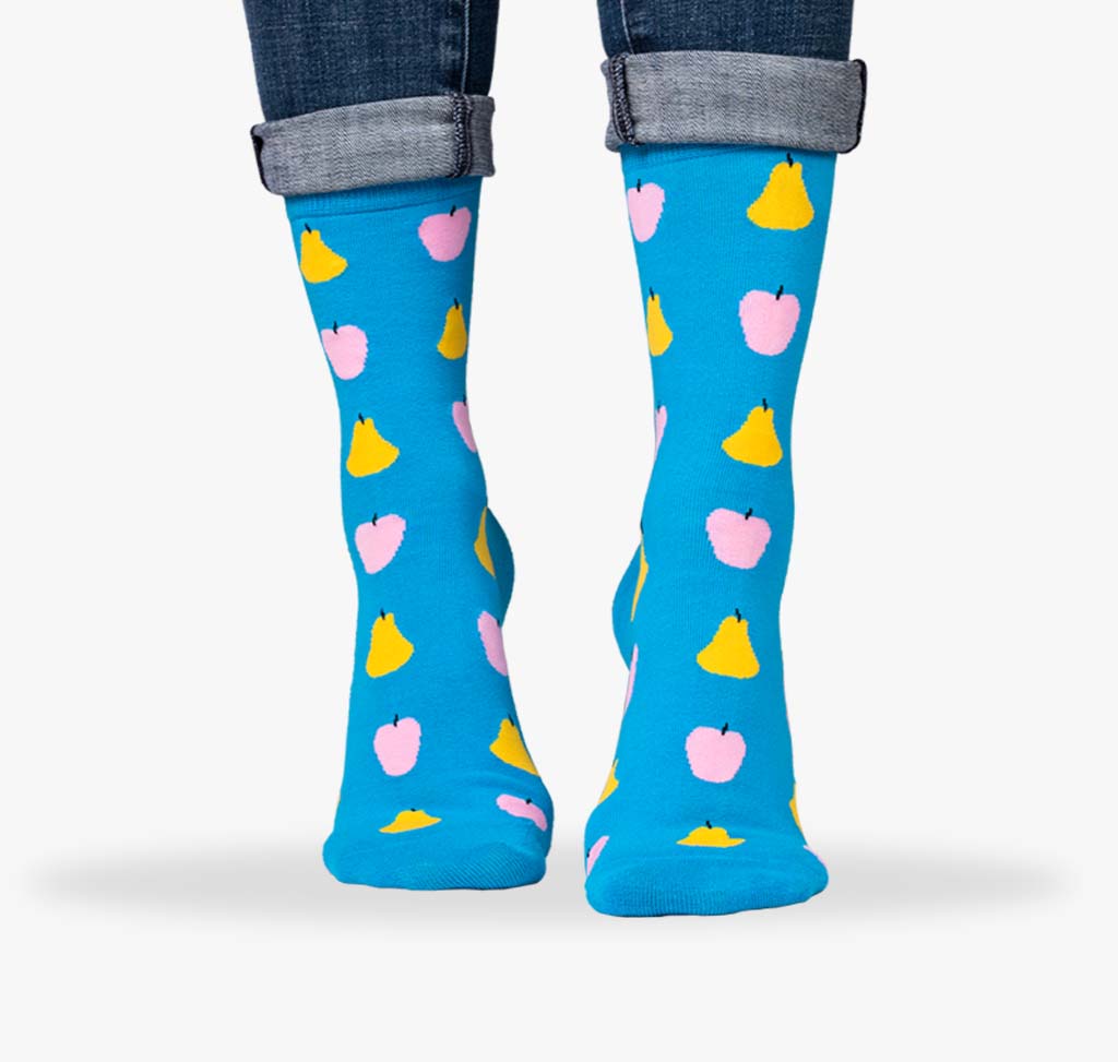Herren und Damen Socken mit Äpfel und Birnen