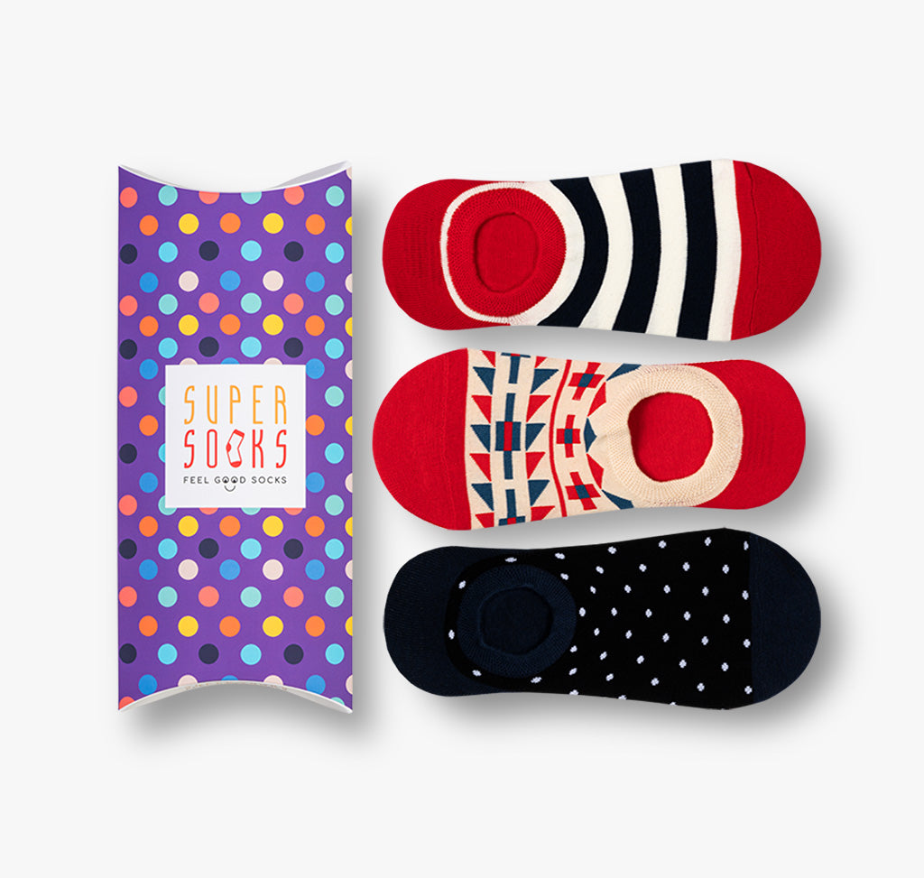 Bunte Füßlinge im 3er-Pack