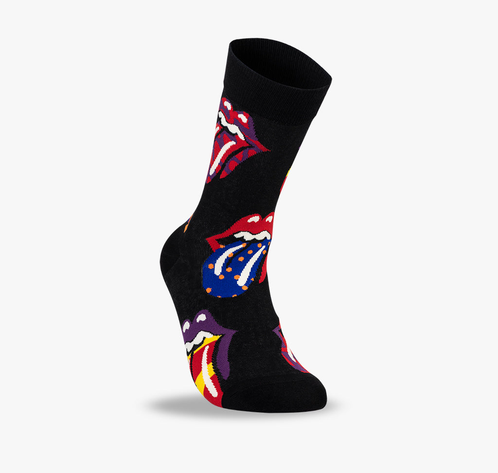 Rolling Stones Socken mit lustigen und bunten Lippen und Zungen für Männer und Frauen