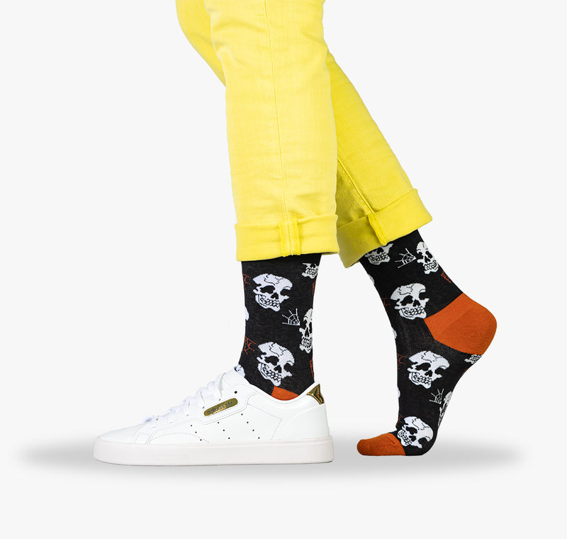 Halloween Socken mit Totenköpfen für Damen und Frauen