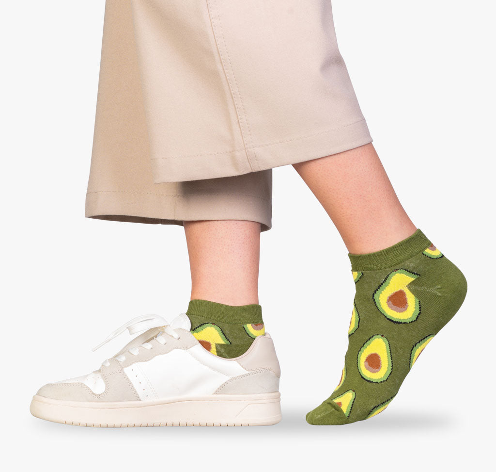 Sneaker Socken für Damen mit Avocados