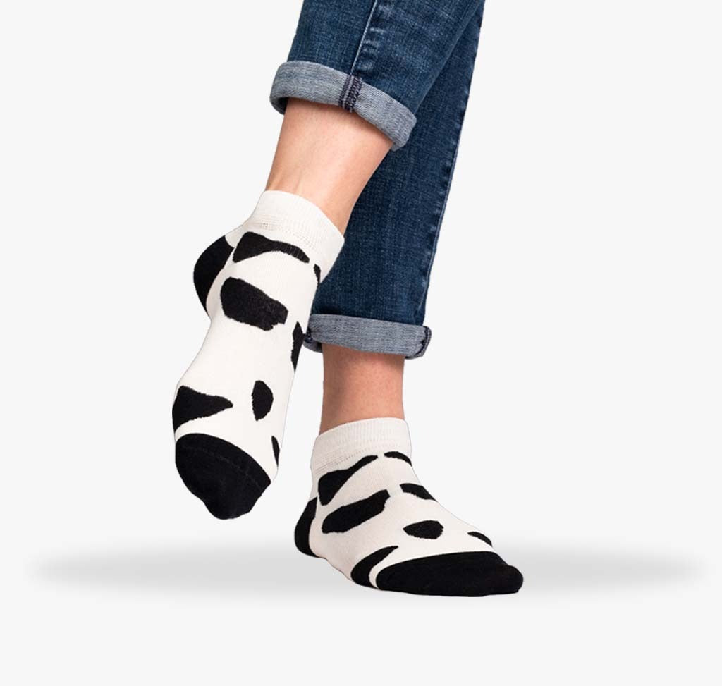 Sneaker Socken mit Kuhflecken