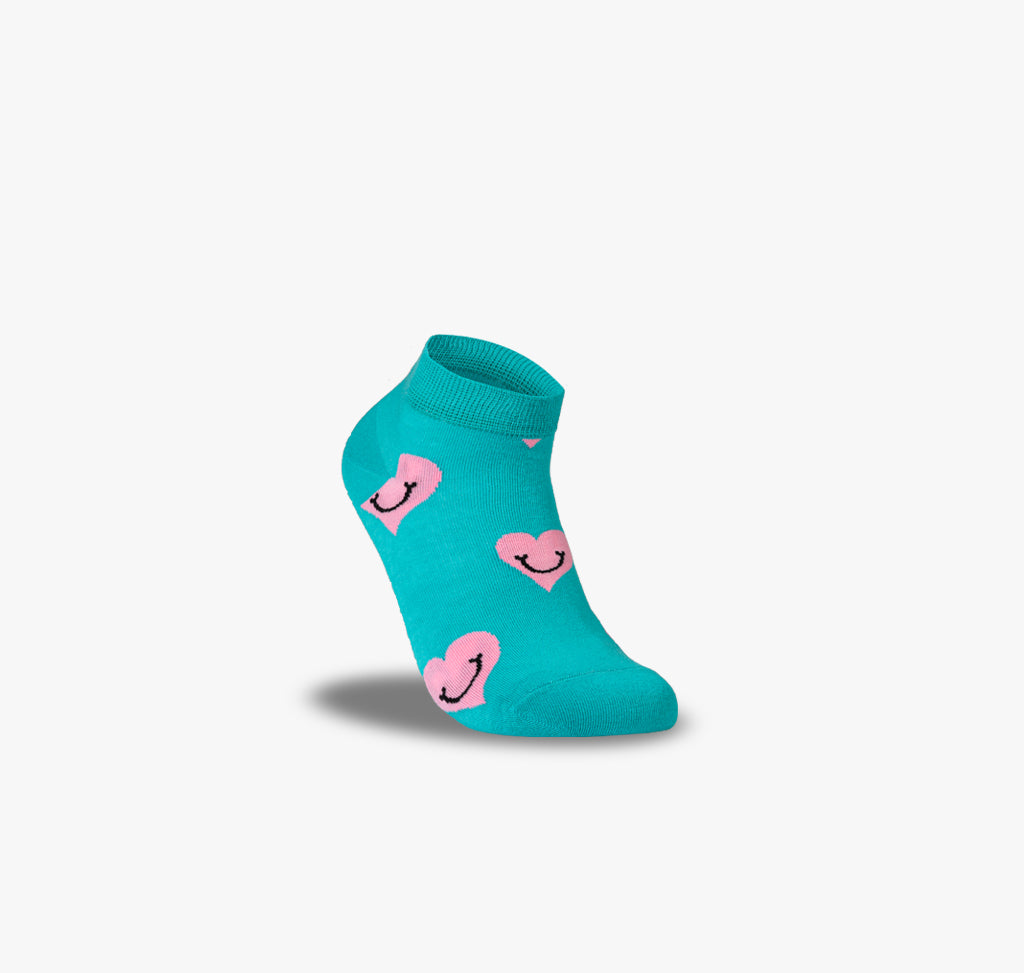 Sneaker Socken türkis rosa Herzen
