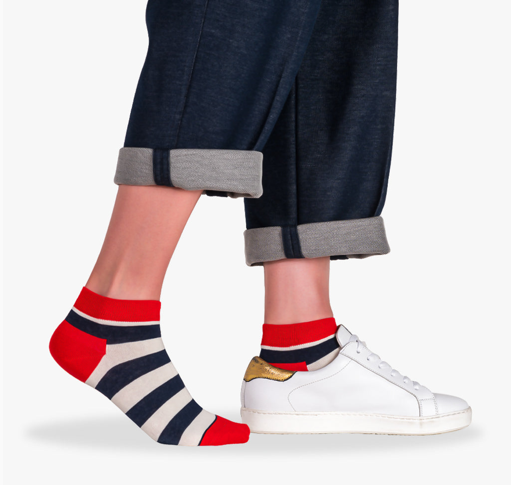 Sneakersocken mit Streifen Damen