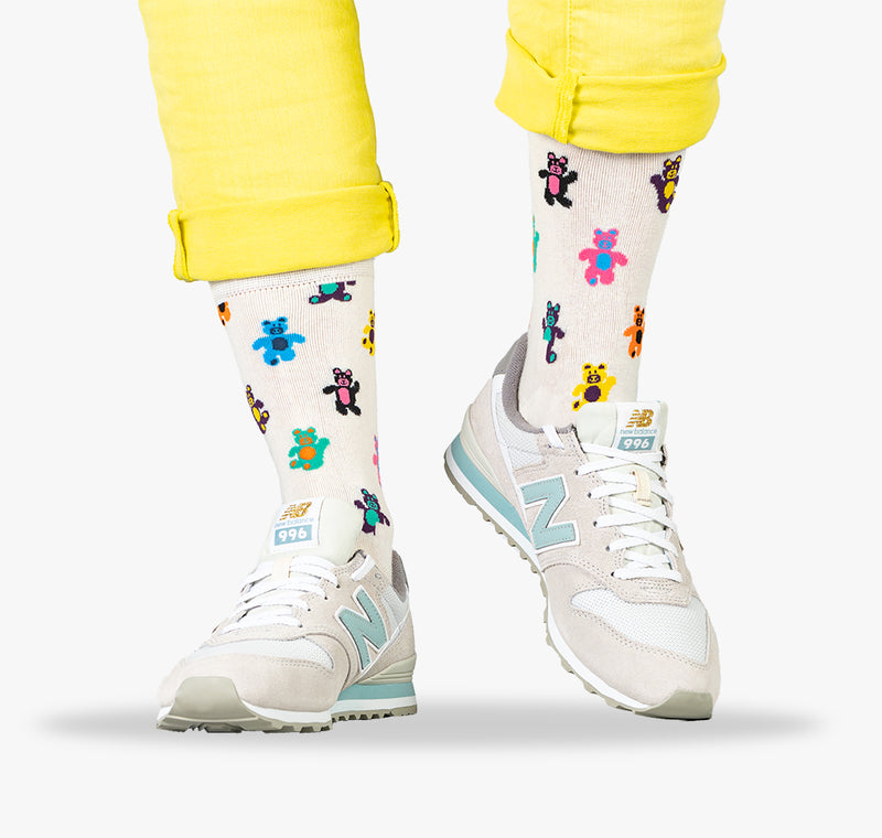 Lustige und bunte Damen und Frauen Socken mit Teddy Bären