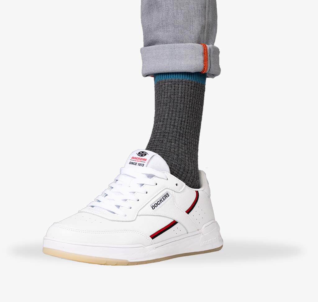 Dunkelgrauer Herren Socken mit grüngrauem Bund