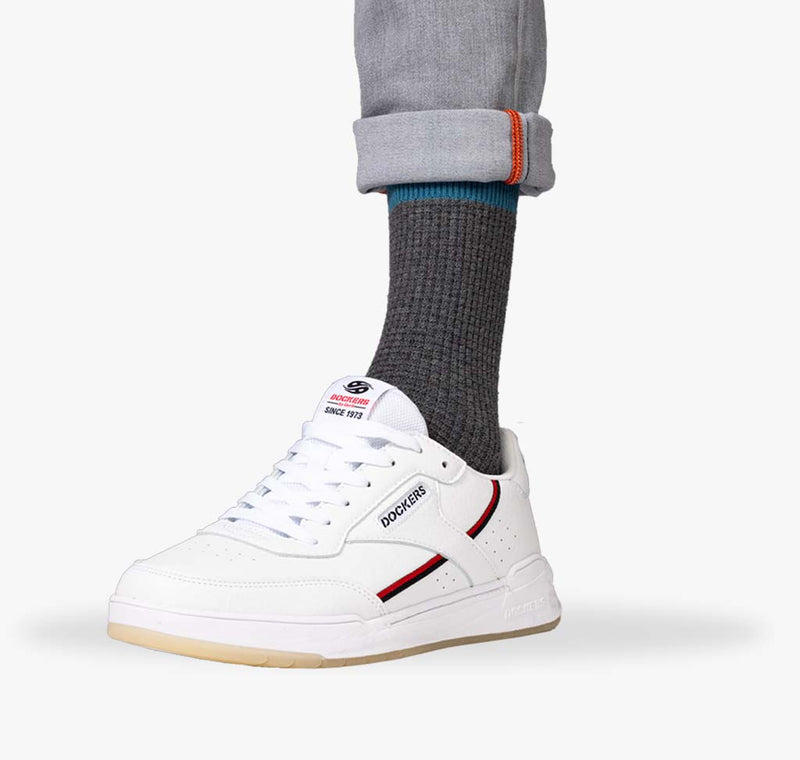 Dunkelgrauer Herren Socken mit grüngrauem Bund