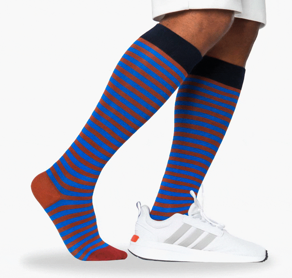 Blue Stripes Knee Socks
