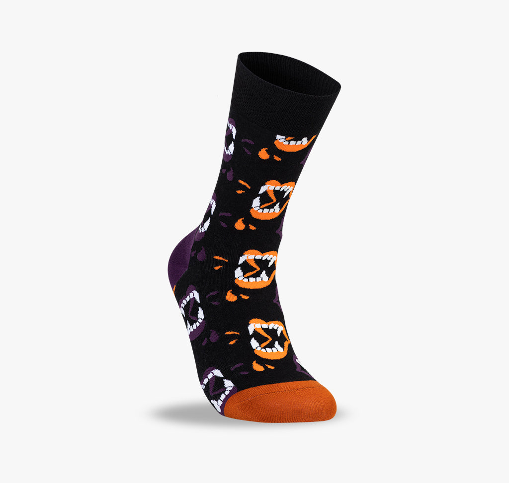 Bunte und lustige Socken für Damen und Herren für Halloween mit Gebiss Jaw und Kiefer