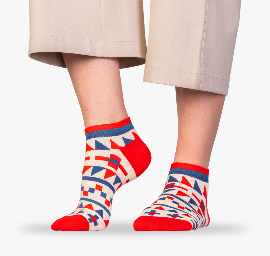 Westernmuster Sneaker Socken Damen