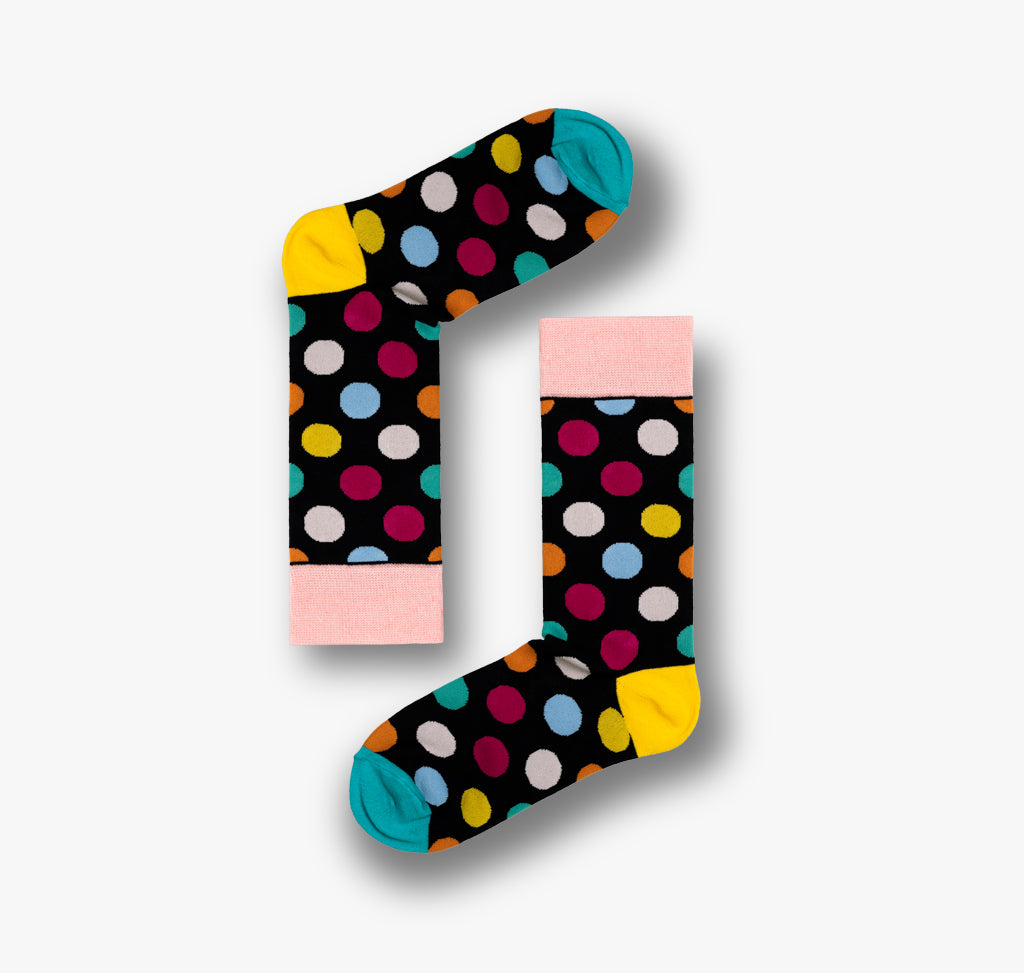 Gepunktete Damen und Herren Socken in verschiedenen Farben 
