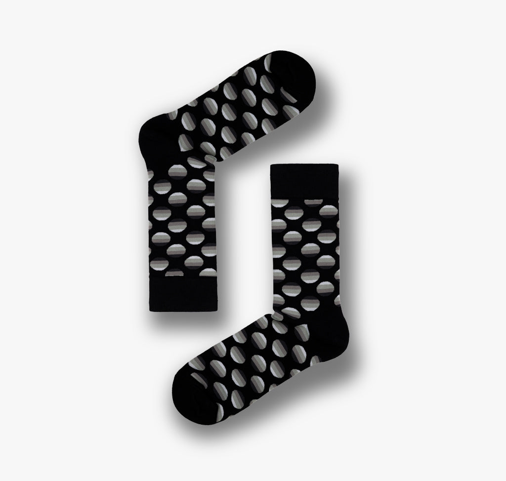 Socken mit Punkte in verschiedenen Grautönen für Damen und Herren