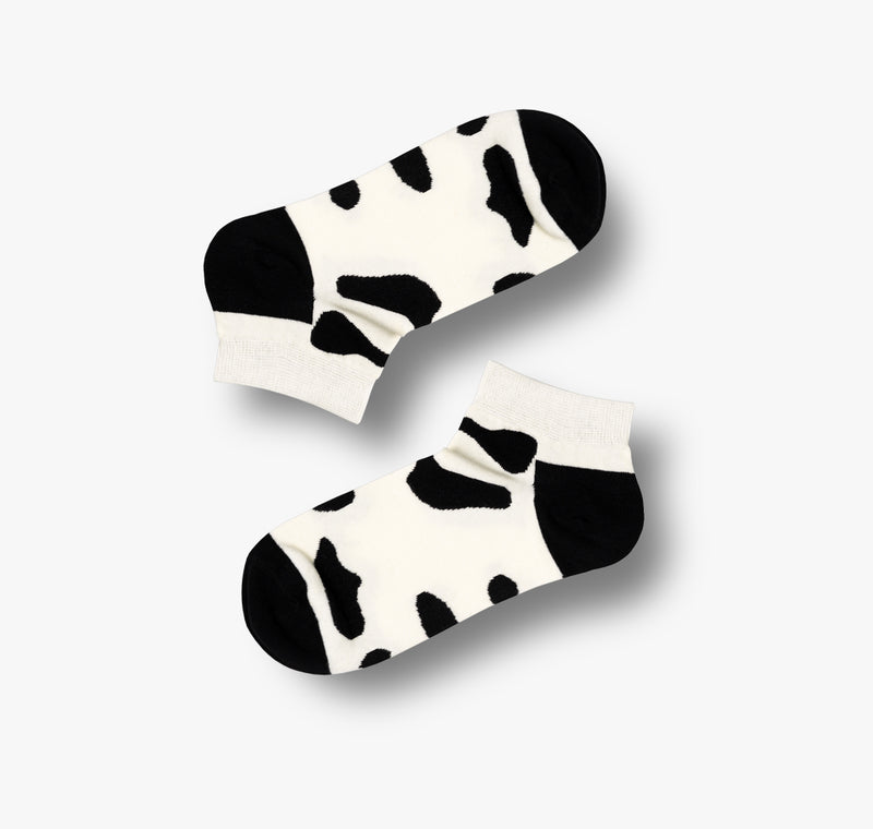 Rutschfeste Damen und Herren Sneaker Socken mir schwarz weißem Muster